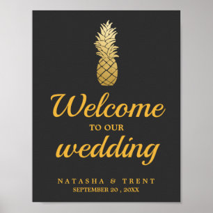 Tropical Elegance Pineapple Wedding Sign