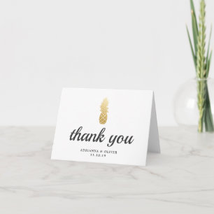 Tropical Elegance   Pineapple Wedding Thank You Card