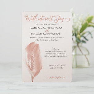 Tropical Elegance Pink Flower Shimmer Invitation