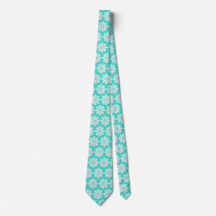 Tropical Elegance - Turquoise Blue Floral  Tie