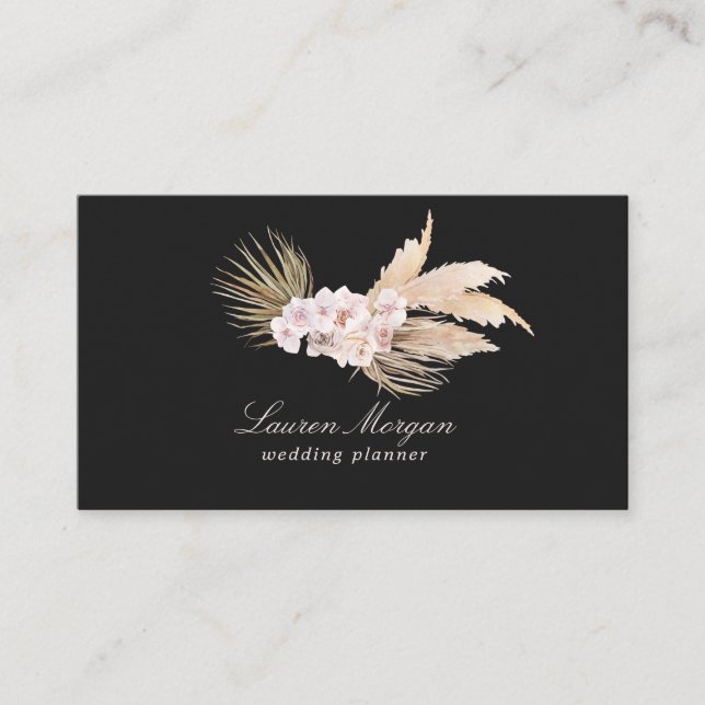 tropical elegant floral minimalist Business Card (Front)