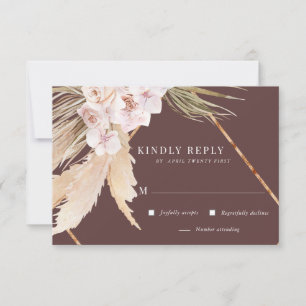 Tropical Elegant Floral RSVP card