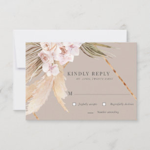Tropical Elegant Floral RSVP card