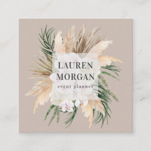 tropical elegant floral square Business Card