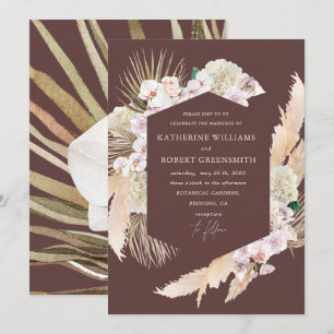 Tropical elegant floral Wedding Invitation
