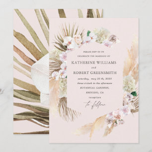 Tropical elegant floral Wedding Invitation