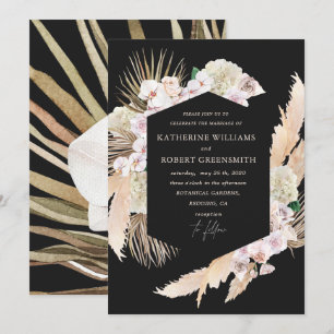 Tropical elegant floral Wedding Invitation