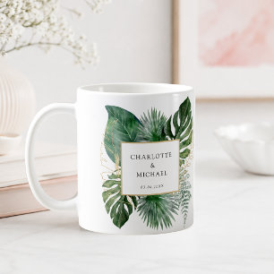 Tropical Elegant Plant Trending Wedding Coffee Mug