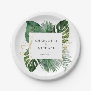 Tropical Elegant Plant Trending Wedding  Geschenka Paper Plate