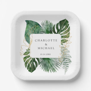 Tropical Elegant Plant Trending Wedding  Geschenka Paper Plate