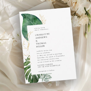 Tropical Elegant Plant Trending Wedding  Invitation