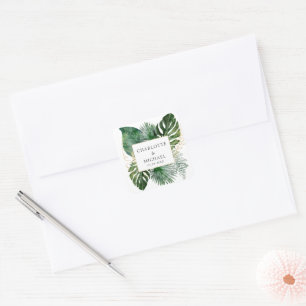 Tropical Elegant Plant Trending Wedding   Square Sticker