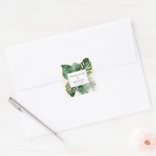 Tropical Elegant Plant Trending Wedding Square Sticker