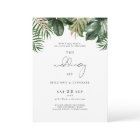Tropical elegant wedding invitation with photo