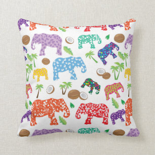 Tropical Elephants Cushion