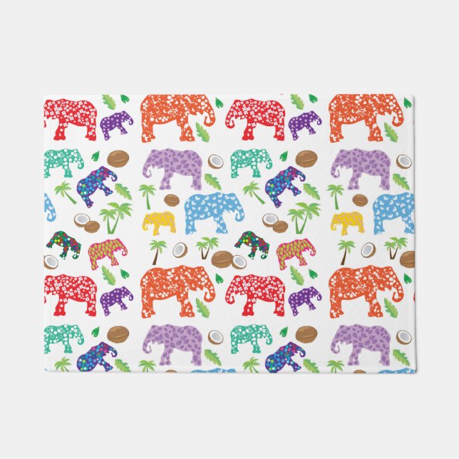 Tropical Elephants Doormat (Front)
