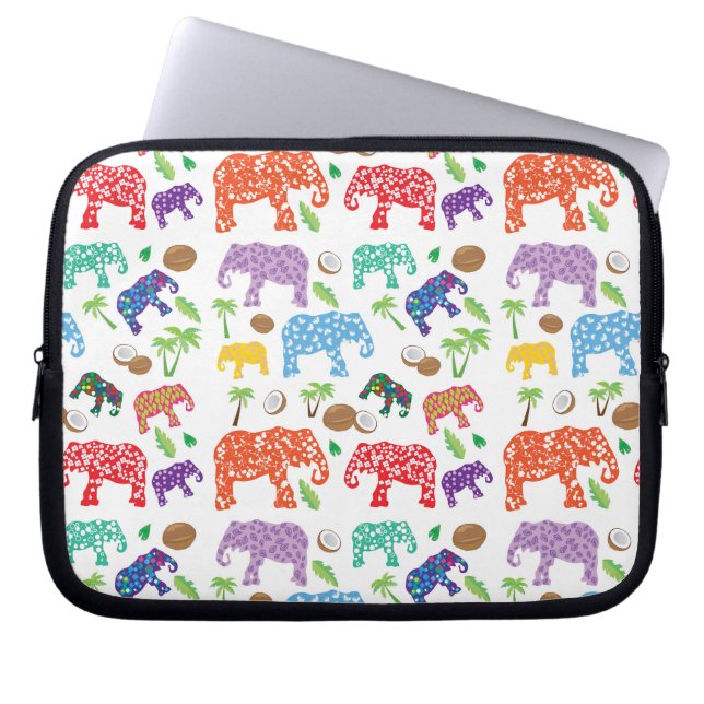 Tropical Elephants Laptop Sleeve (Front)