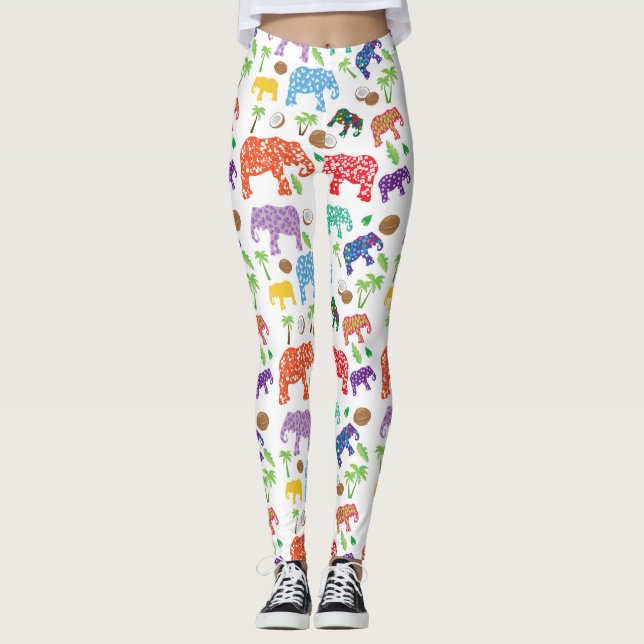 Tropical Elephants Leggings (Front)