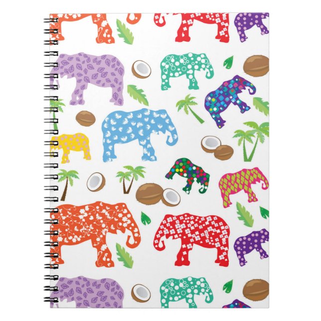 Tropical Elephants Notebook (Front)