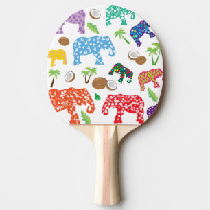 Tropical Elephants Ping Pong Paddle
