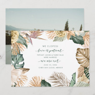Tropical Elopement Beach Wedding Announcement