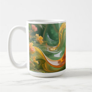 Tropical Emerald Amber Swirl Coffee Mug