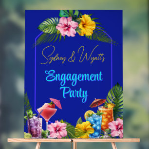 Tropical Engagement Party Pre-wedding Event Acrylic Sign