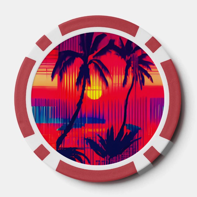 Tropical Escape Fantasy Poker Chips (Back)