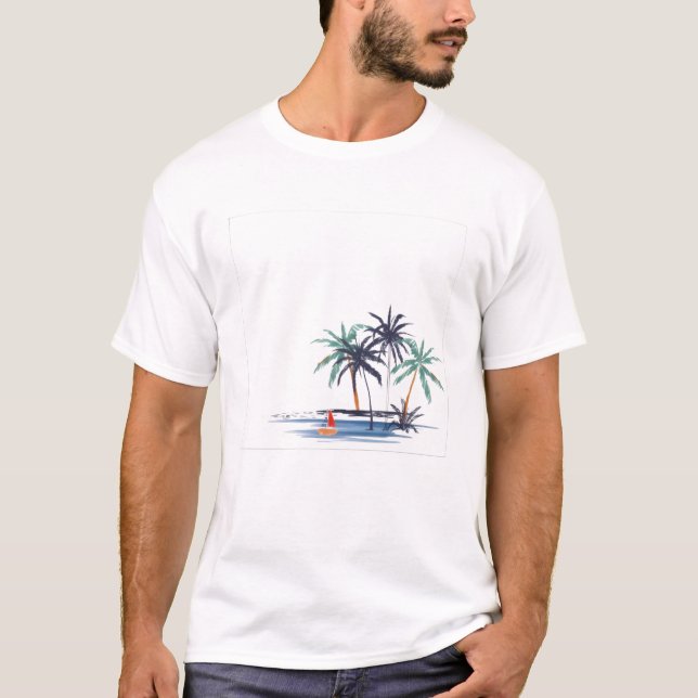 Tropical Escape Palm Tree T-Shirt (Front)