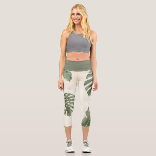 Tropical Escape Pattern   Luxury Yoga Capri Leggings
