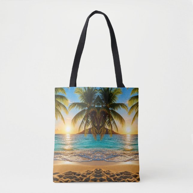 Tropical Escape Sunset Tote Bag (Front)