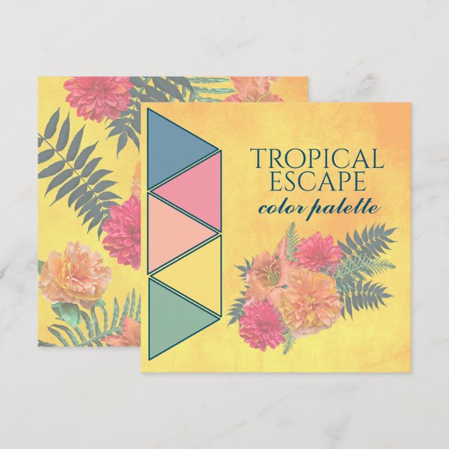 Tropical Escape Wedding Colour Palette Card (Front/Back)