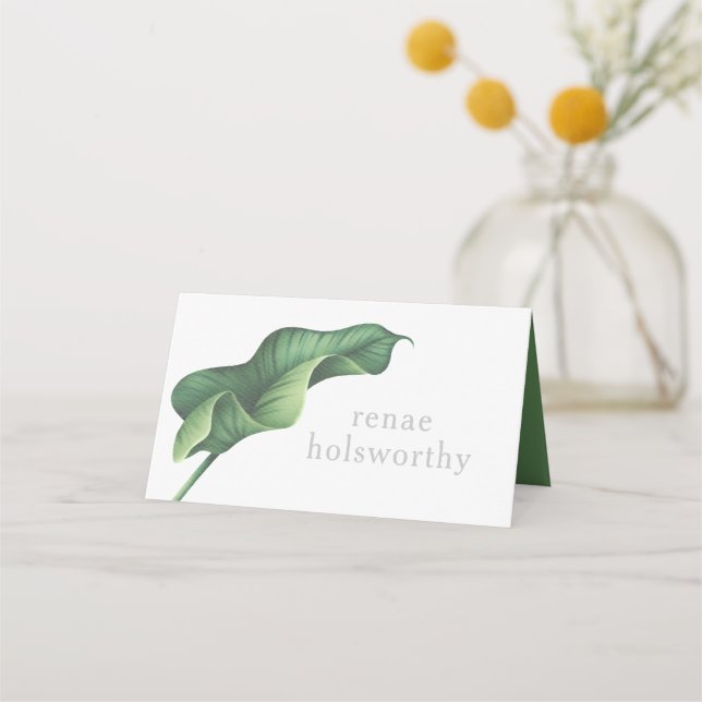 Tropical escort card, tropical wedding place card (Back)