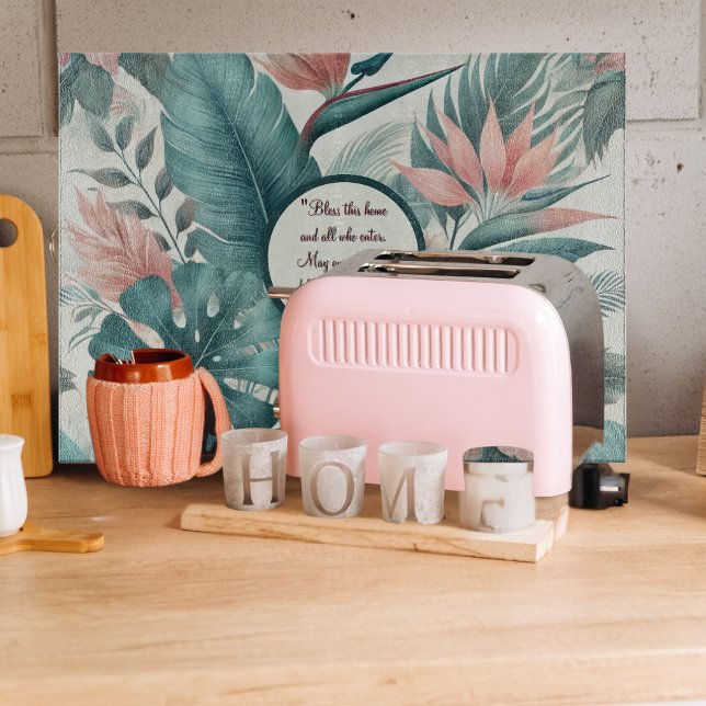Tropical Essence Customisable Glass   Cutting Board (Creator Uploaded)