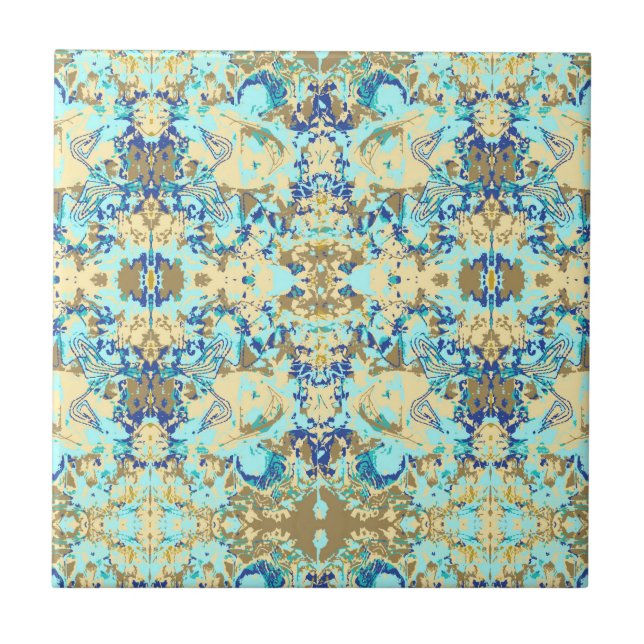 Tropical Ethnic abstract pattern ceramic tile (Front)