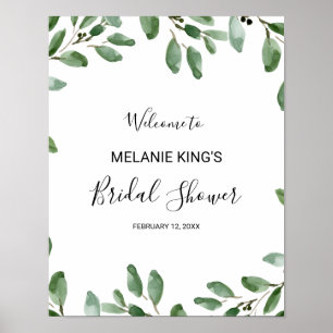 Tropical Eucalyptus Bridal Shower Welcome Poster
