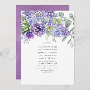 Tropical Eucalyptus Succulents Celebration of Life Invitation