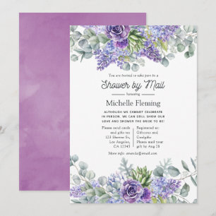 Tropical Eucalyptus Succulents Shower by Mail Invitation