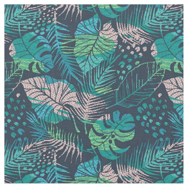 Tropical Exotic Abstract Fabric (Close Up)