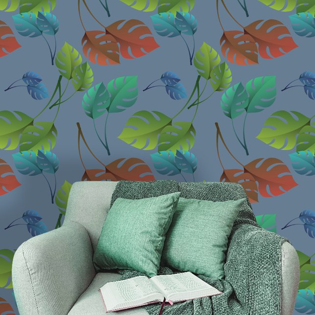 Tropical Exotic Botanical Vibrant Monstera Leaves Wallpaper (Creator Uploaded)