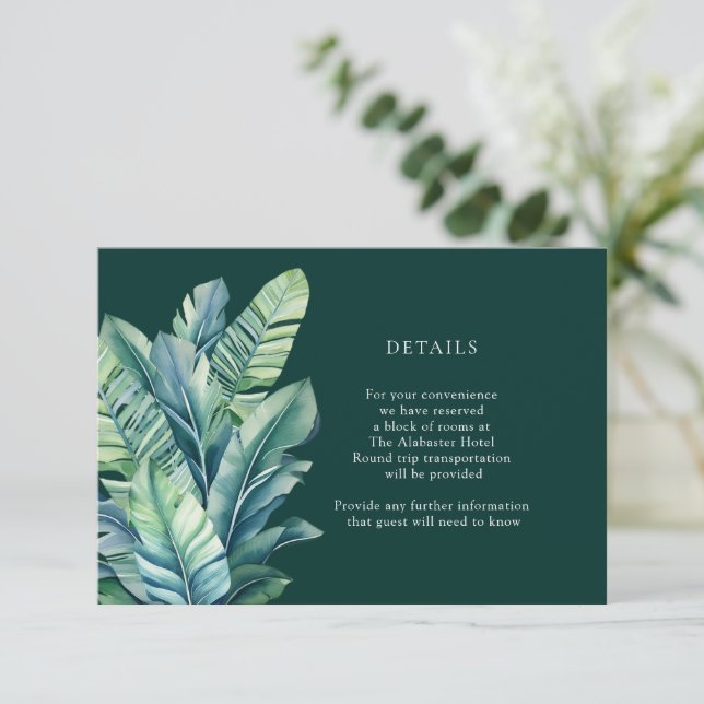 Tropical Exotic Foliage Leaves  Details Enclosure (Standing Front)