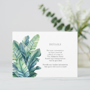 Tropical Exotic Foliage Leaves Details Enclosure Card