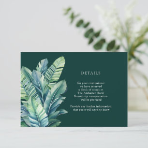 Tropical Exotic Foliage Leaves Details Enclosure Card
