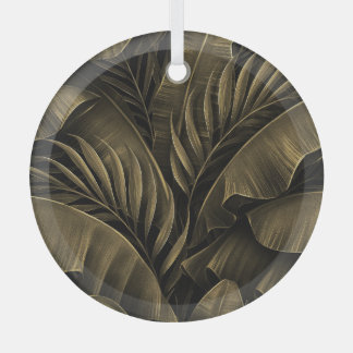 Tropical Exotic: Grunge Golden Nature Glass Tree Decoration
