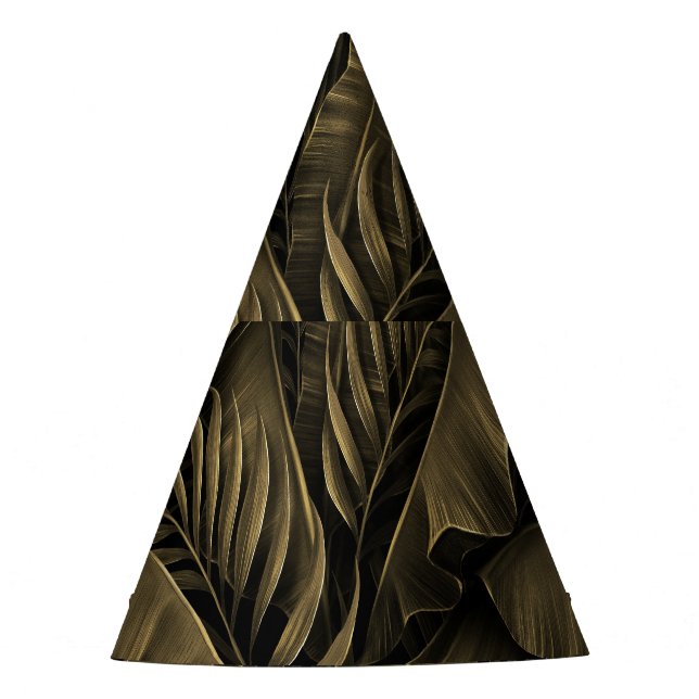 Tropical Exotic: Grunge Golden Nature Party Hat (Front)