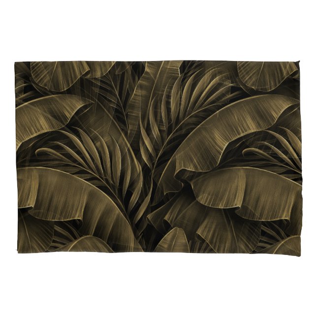 Tropical Exotic: Grunge Golden Nature Pillowcase (Front)