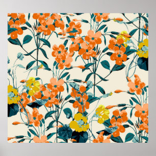 Tropical Exotic Leaves: Hand-Drawn Vintage Poster