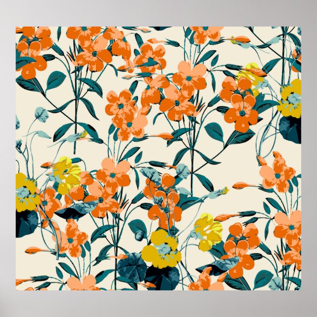 Tropical Exotic Leaves: Hand-Drawn Vintage Poster (Front)