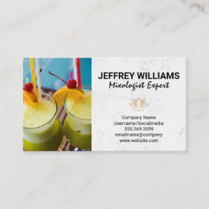 Tropical Exotic Mixed Drinks Mixology Business Card