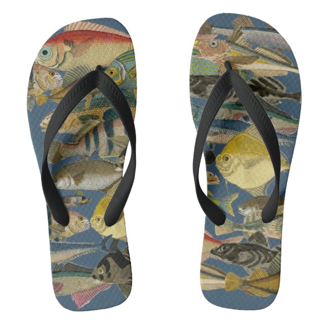 Tropical Exotic Ocean Fish Deep Sea Fish Colourful Flip Flops (Footbed)